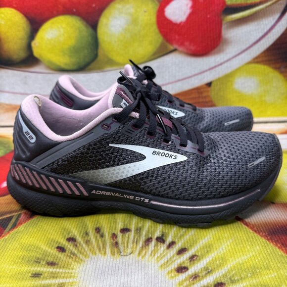 Brooks Shoes - Brooks Adrenaline GTS 22 Womens Running Shoes Size 8.5 Gray & Pink